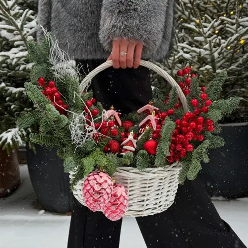 Новогодняя композиция "Красный домик" 